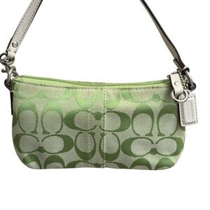 Coach vintage y2k signature green mini bag rare